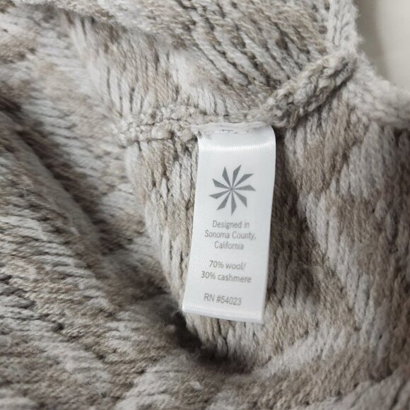 Athleta Women's Size XS Ridgecrest Sweater Chevron Turtleneck Cashmere B… - Picture 3 of 8